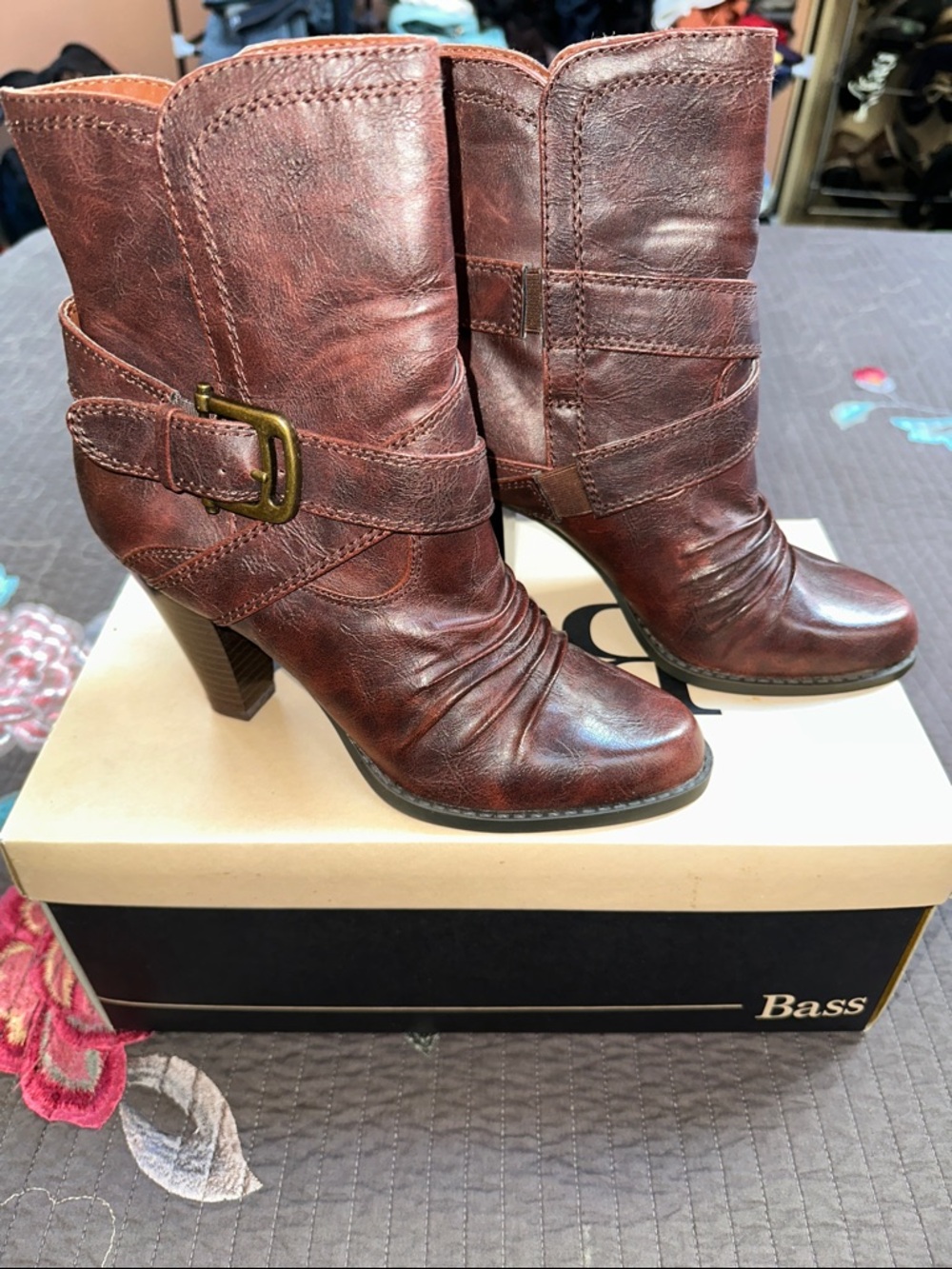 Bass Heidi Brown Heeled Boots